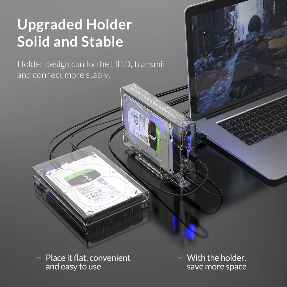 ORICO SATA к USB3.0 HDD корпус высокоскоростной 5Gpbs прозрачный 3,5 дюймовый чехол для жесткого диска поддержка UASP HDD док-станция
