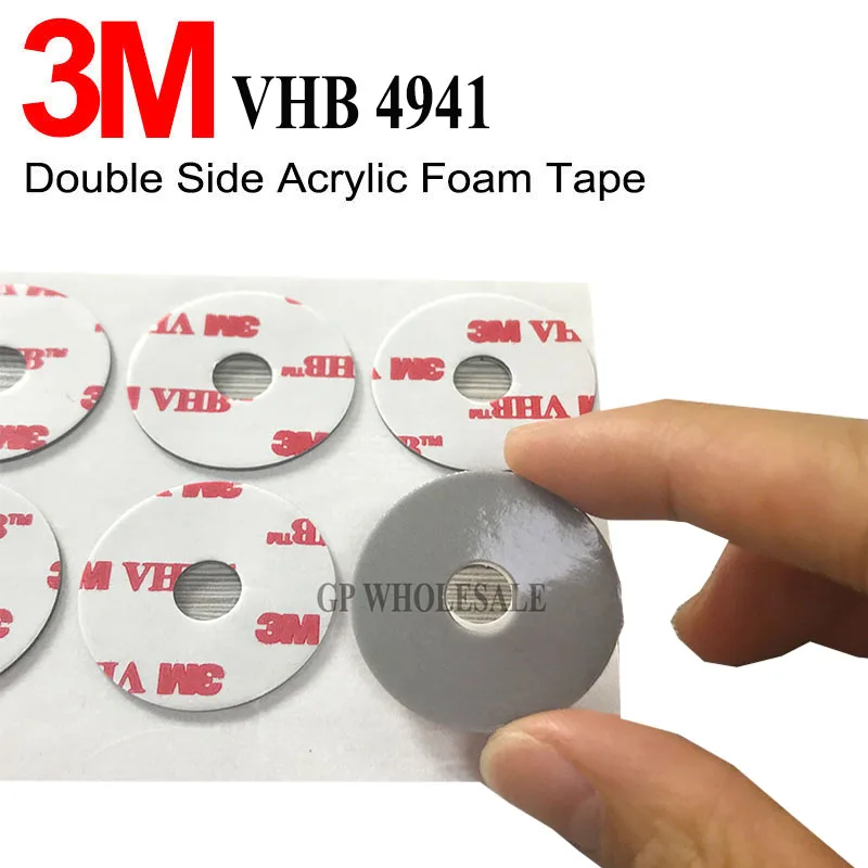 500pcs 3M VHB 4941 Strong self adhesive Double Sided Sticky Mounts Pads Washers Centre Hole For Pop Up Phone Holder round 30mm