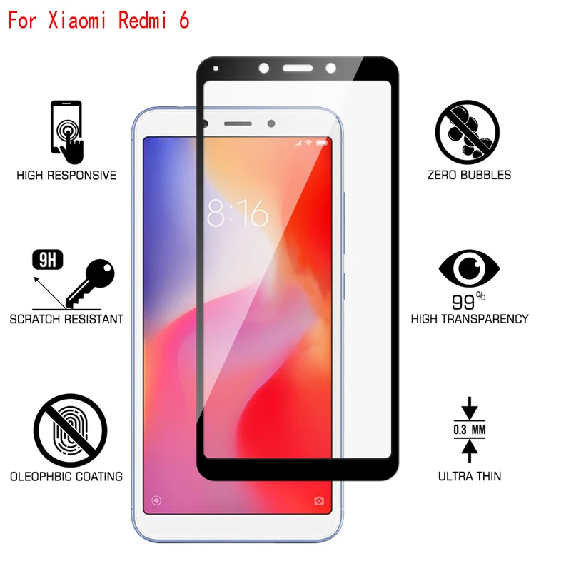 Защитное стекло закаленное для Xiaomi Redmi 6A|Защитные стёкла и плёнки телефонов| |