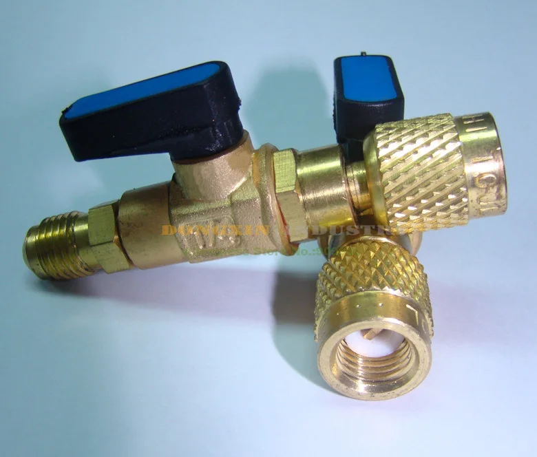 

R22 Adaptor With Ball Valve 1/4"SAE Socket Adjustable Charging Valve