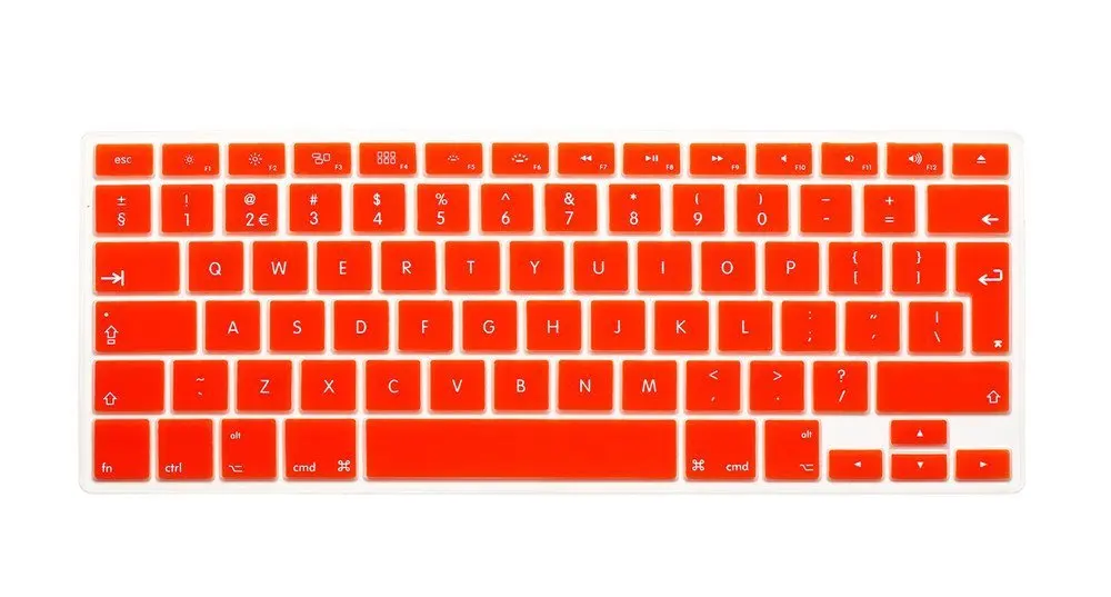 Для Apple Macbook Air Pro retina 1" 15" 1" Европейская клавиатура 2013 EU/британский английский силиконовый чехол для клавиатуры - Цвет: EU Orange