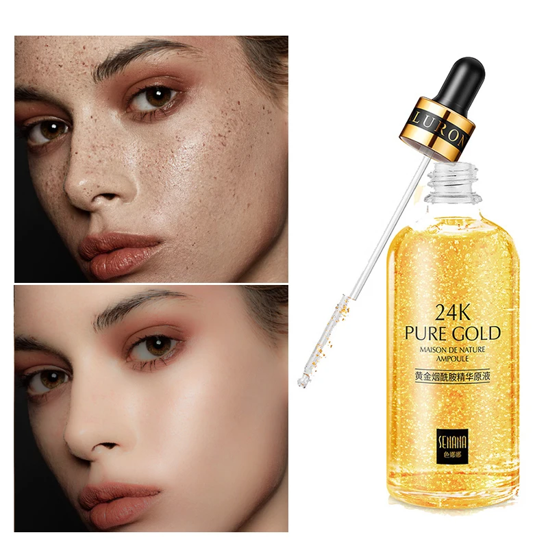 SENANA 24K Золотая Сыворотка для лица против морщин Укрепляющая удаляющая пятна Отбеливающая увлажняющая эссенция осветляющая уход за кожей 15 мл 50 мл