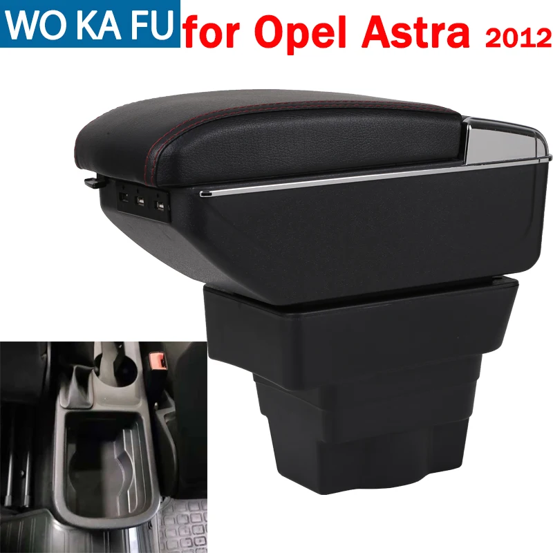 Для OPEL Astra подлокотник коробка Astra подлокотник Универсальный 2012- Автомобильная центральная консоль Модификация аксессуары двойной поднятый с USB