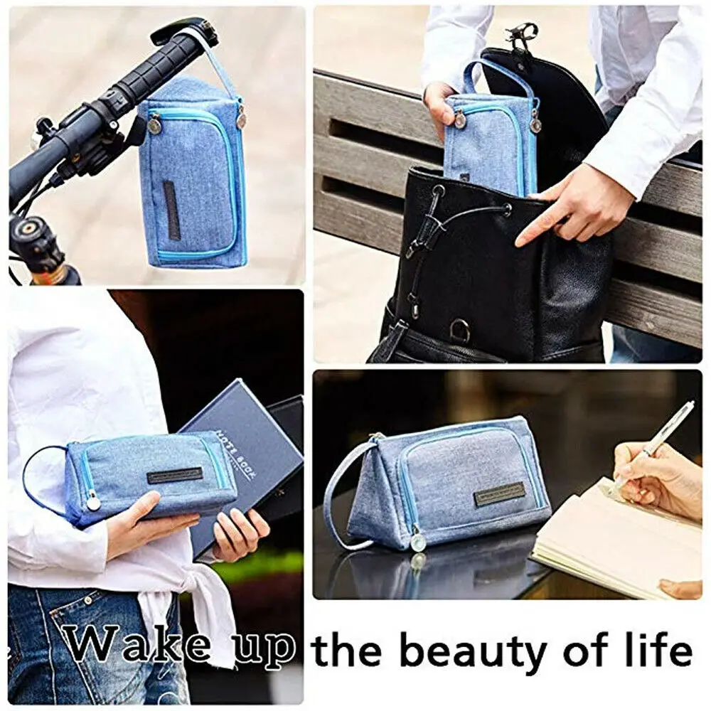 Новинка 2019 лидер продаж большой емкости плед двойная молния холщовая ручка пенал