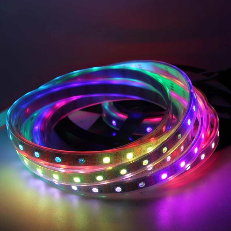 RGB WS2812 Светодиодная лента 50 см 1 м 2 3 5 полноцветная 15 30 144 светодиодов постоянного