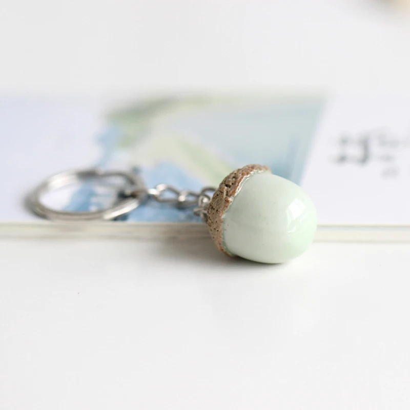 Miage 4 цвета Милая ручная работа Китай Керамическая гайка желудь кулон брелок