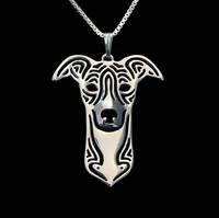whippet dog necklace fashion cartoon dog jewelry for women golden two colors plated