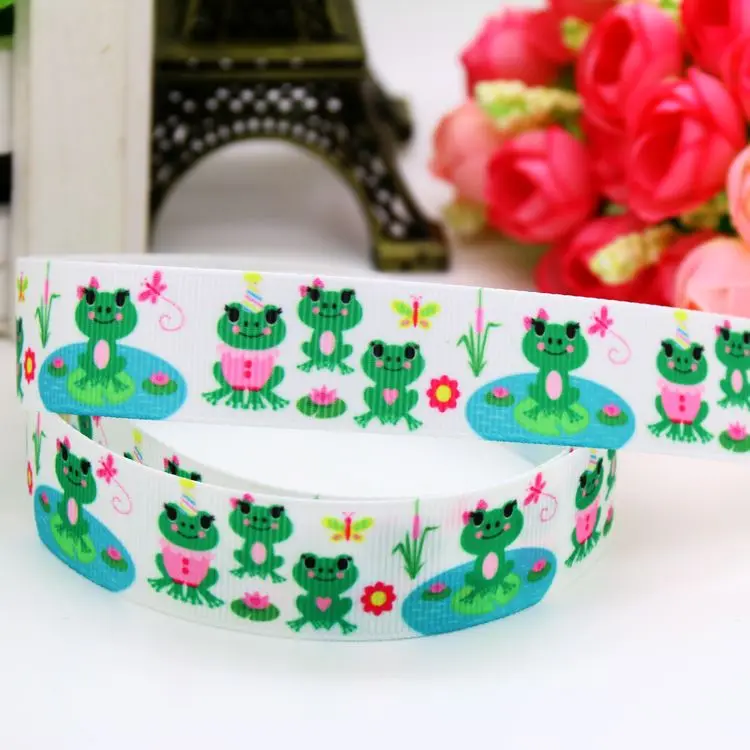 7/8 ''Бесплатная доставка Лягушка лента с рисунком божьей коровки для волос