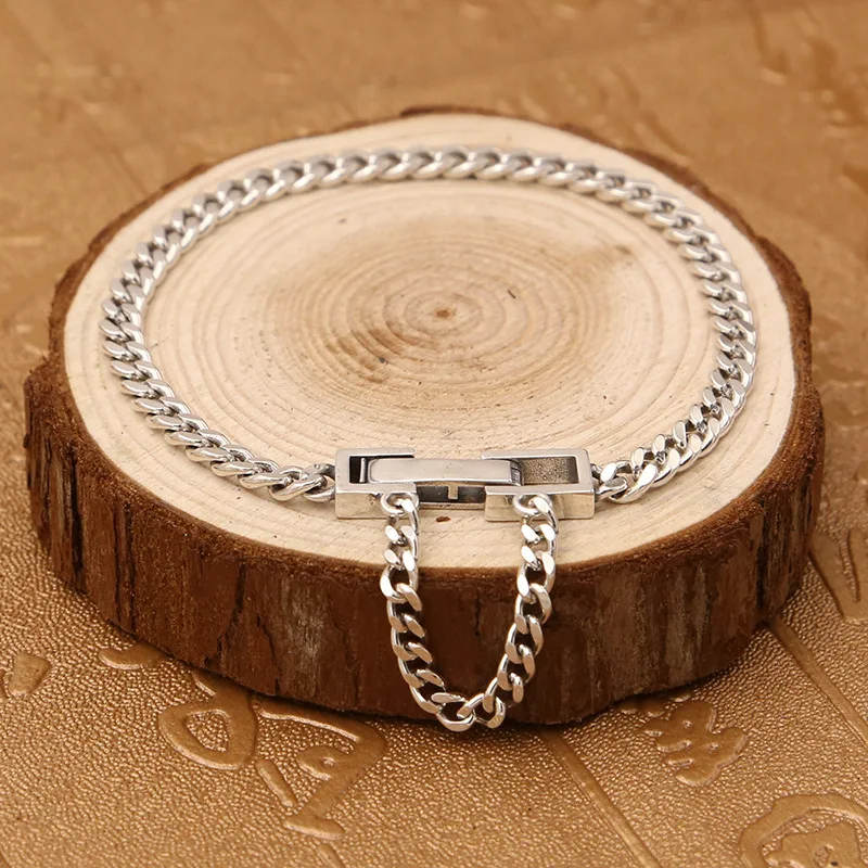 

Pure 925 Sterling Silver Men Women Bracelet Horse Link Chain Bracelets Korea Girls Charms Snake Silver Female Fashion Jewelry