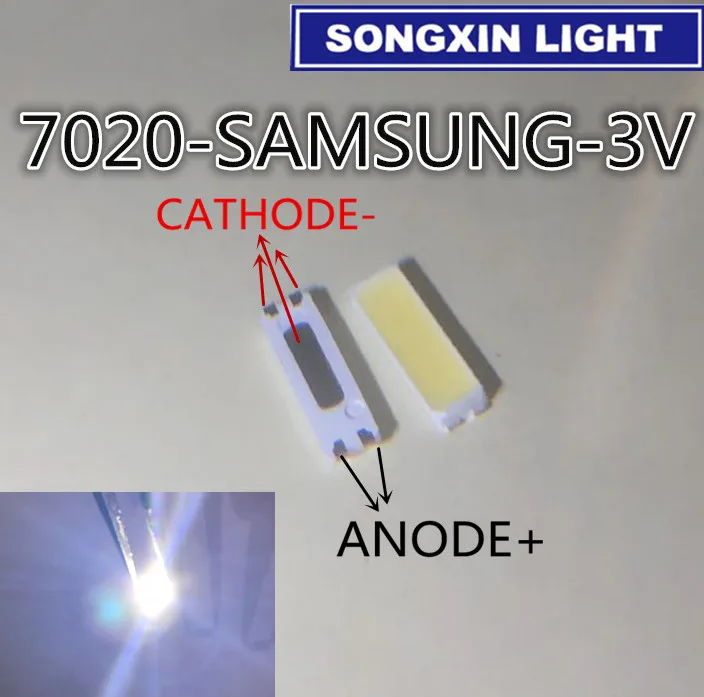 50 шт. для SAMSUNG LED LCD подсветка ТВ применение светодиодная TT721A 0 5 Вт 3В 7020 холодный