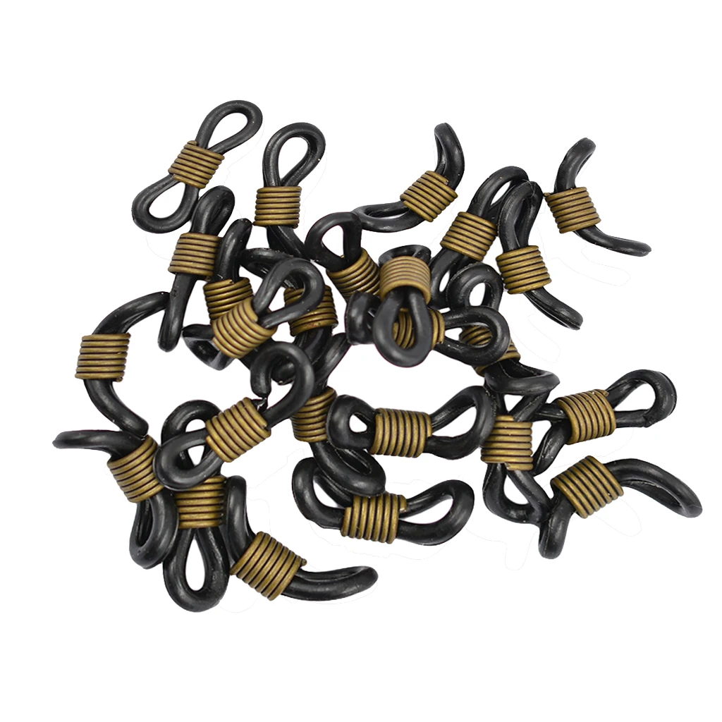Black Bronze 25 шт. подставки для очков цепочка ремешок подставка для очков для чтения резиновая петля наконечники 20 мм - Цвет: Black Bronze