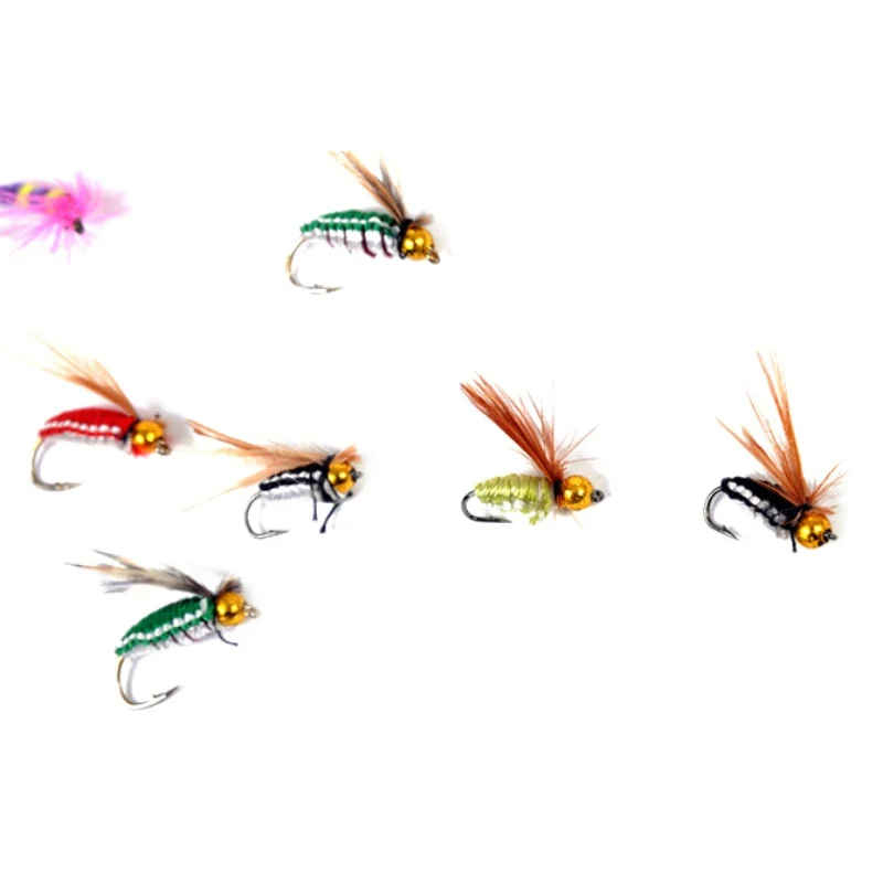 

Plastic Box bionic fly hooks vivid image on fish attraction strong 4 colors optional Carbon steel hooks outdoor fishing bait