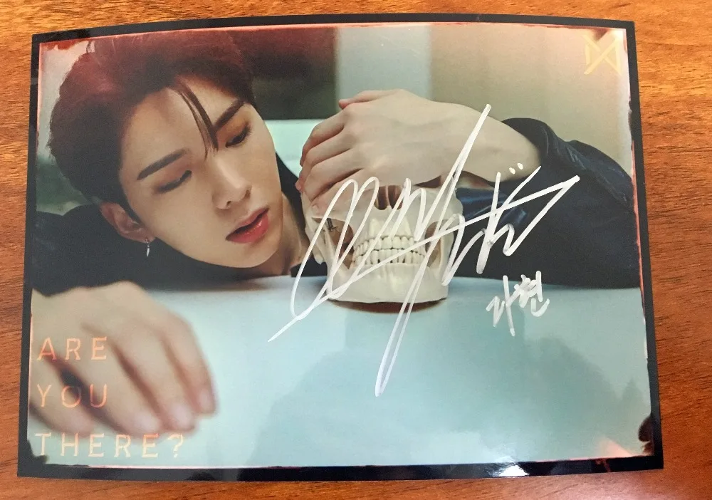 Ручной Подпись монста X Kihyun фото с автографом ты там 5*7 102018|Фотоальбомы| |