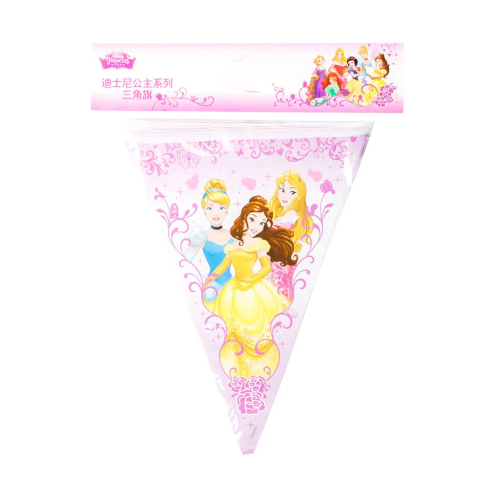 Pennant 1set Принцесса принадлежности для тематической вечеринки на день рождения для детей набор для День рождения пакет для мероприятий, одноразовые столовые приборы вечерние украшения - Цвет: Pennant 1set
