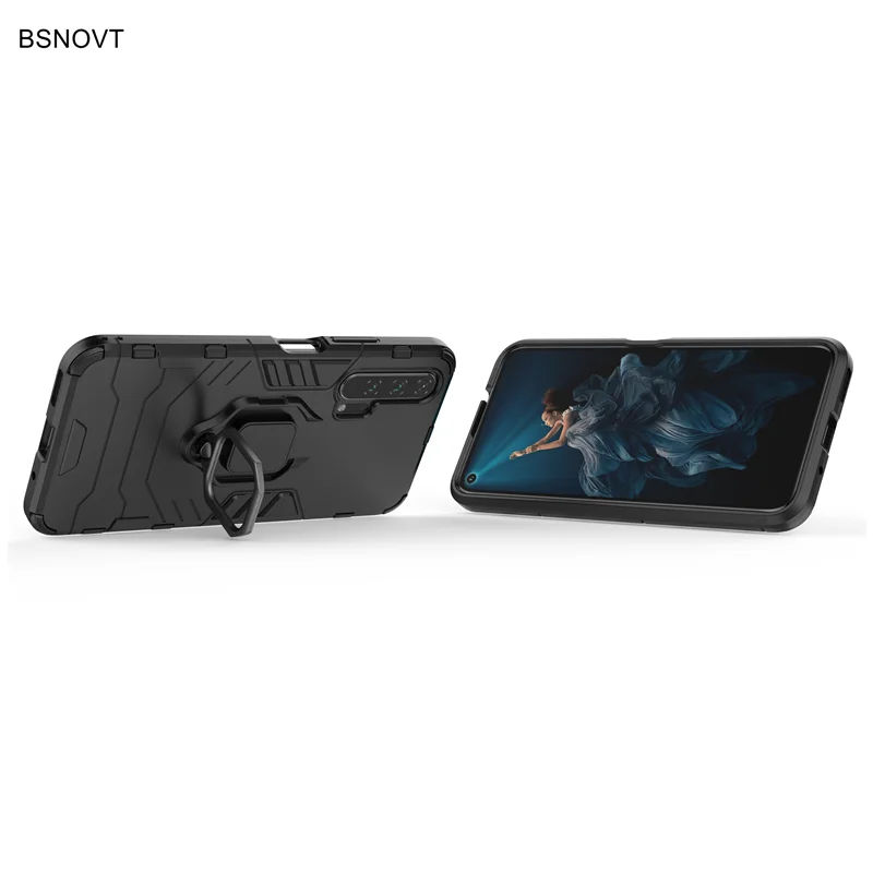 Чехол Honor 20 Pro противоударный чехол кольцо на палец магнитный держатель мягкий из