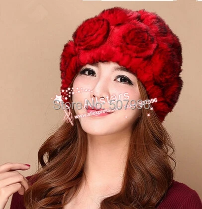 Шапка из меха кролика Рекс осенняя и зимняя шапка натурального кроличьего