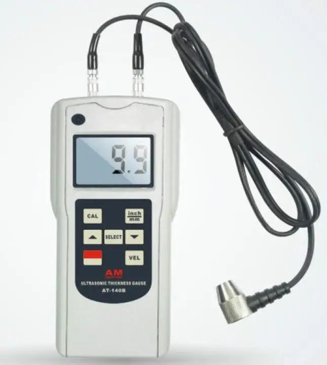 

Precise Ultrasonic Thickness Meter Gauge Measuring Range 1.2-300mm (45# steel) Accuracy 0.5mm Metal Thickness Tester AT-140B