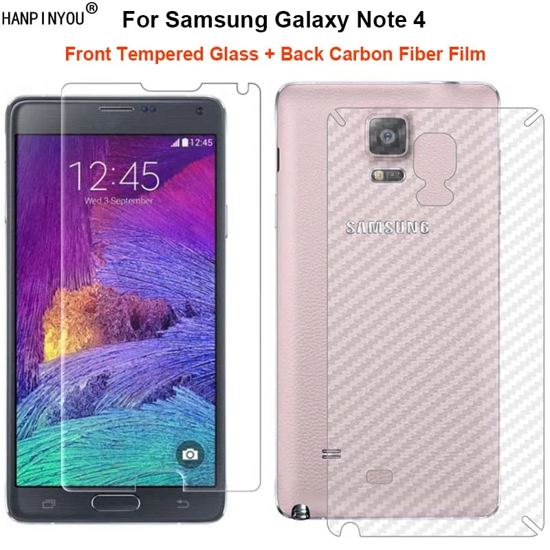 Для Samsung Galaxy Note 4 1 набор = мягкая задняя пленка из углеродного волокна +