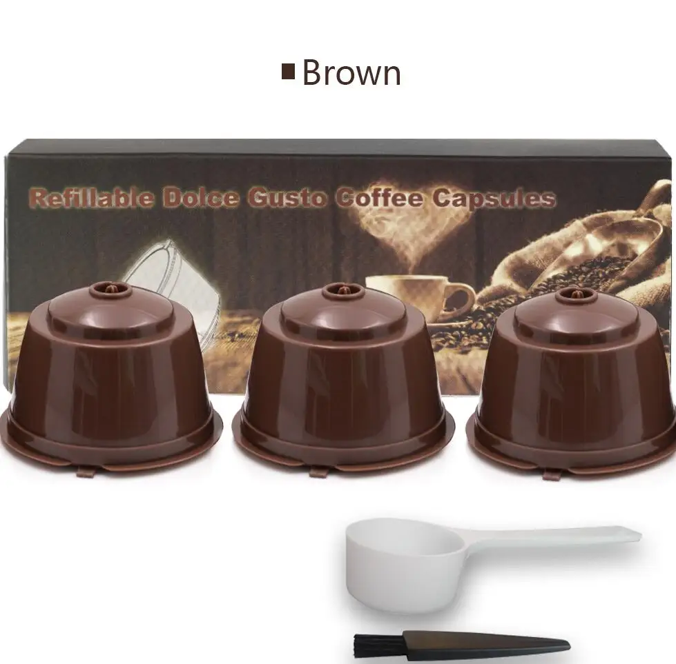3pcs with box 3/6 шт./лот многоразовые Nescafe combinacapsule Кофе фильтра капсулы многоразовая чашка для крышки ложка-кисточка фильтры корзины под мягкий вкус Swee - Цвет: 3pcs with box