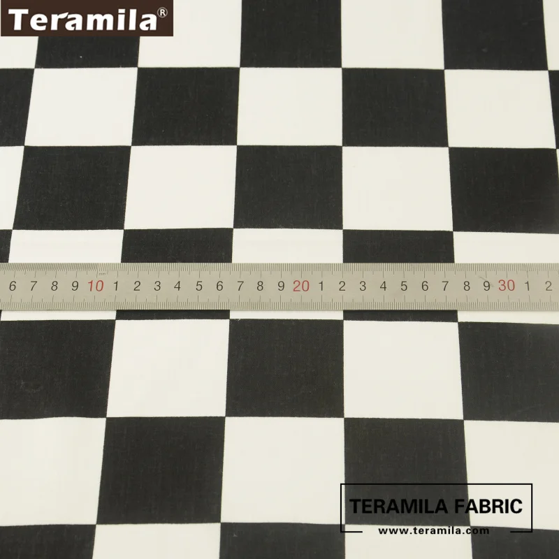 Ткани Teramila геометрический квадратный дизайн 100% черно-белая хлопчатобумажная
