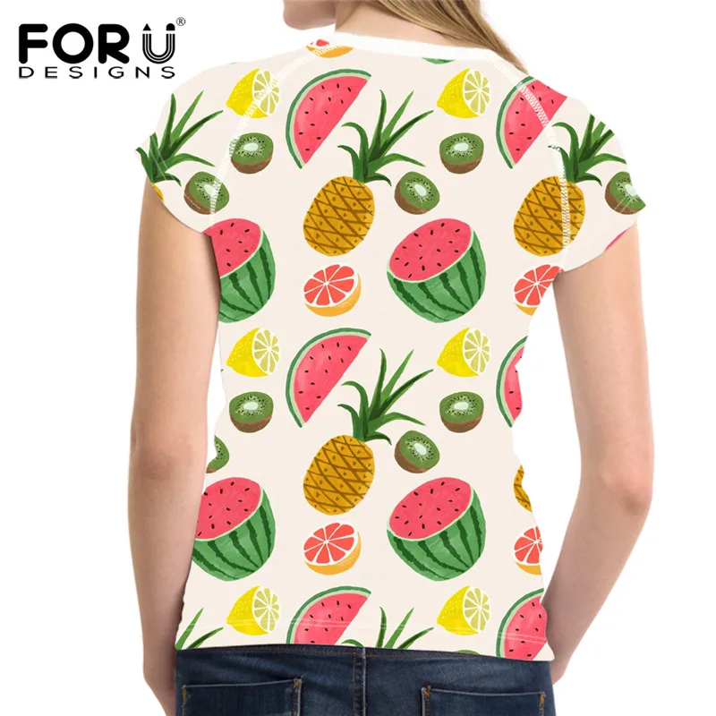 Модные летние футболки FORUDESIGNS женские повседневные с коротким рукавом и принтом