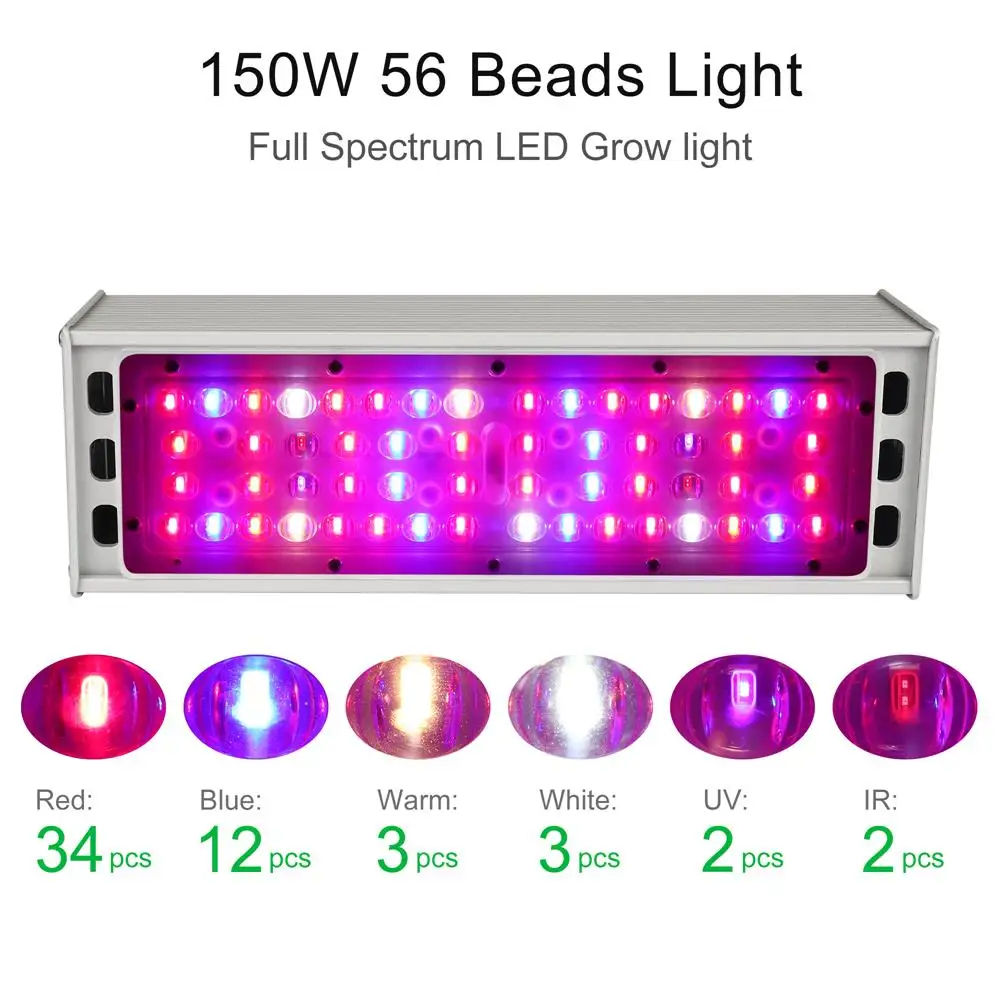 Водонепроницаемый 150/300/450/600/750W светодиодный Grow светильник полный спектр для комнатных растений парниковых Vegs цветы для выращивания гидропоники лампа