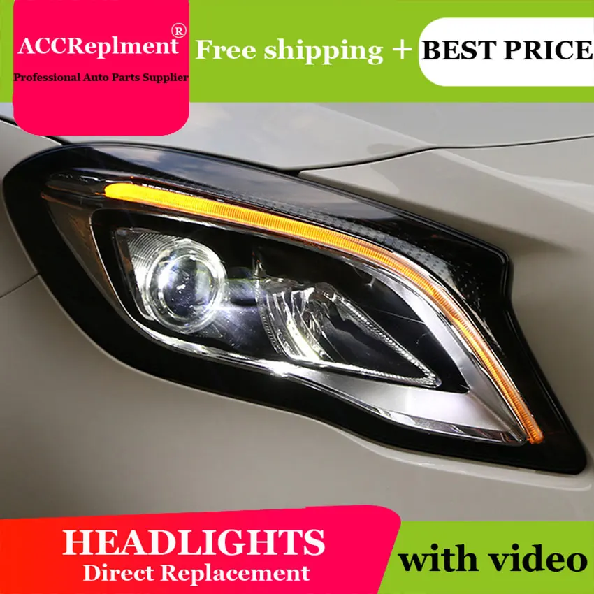 Автомобильный Стайлинг для BENZ GLA головной светильник s angel eyes- для BENZ GLA светодиодный светильник Q5 bi xenon объектив h7 ксеноновый Дневной светильник