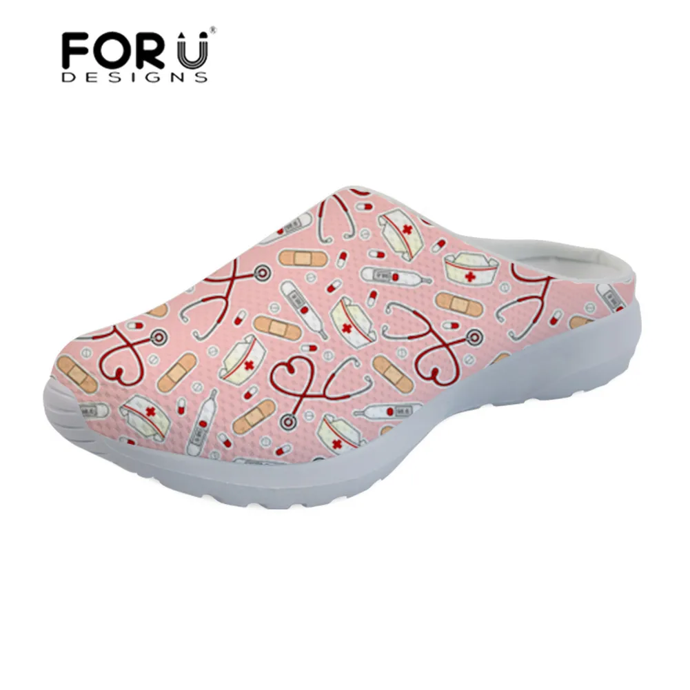 YQ1326-1CA FORUDESIGNS/женские шлепанцы с принтом стоматолога; Летние сандалии; пляжные дышащие сандалии из сетчатого материала; Sandalias Mujer; коллекция года - Цвет: YQ1326-1CA