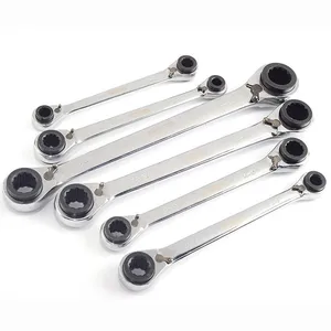 Двухсторонний гаечный ключ, с храповым механизмом, 72T, 1 шт.