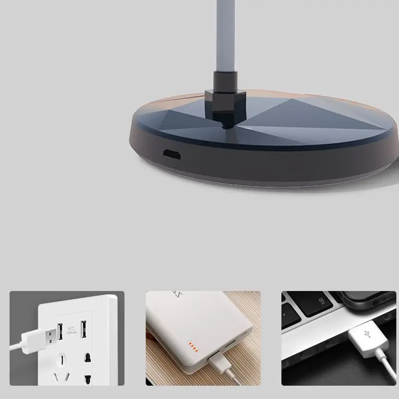 Usb-портами и светодиодным индикатором Перезаряжаемые Портативный Настольная лампа с регулируемой яркостью складной Diamond настольная лампа 3-уровня Яркость защита глаз настольная лампа светильник