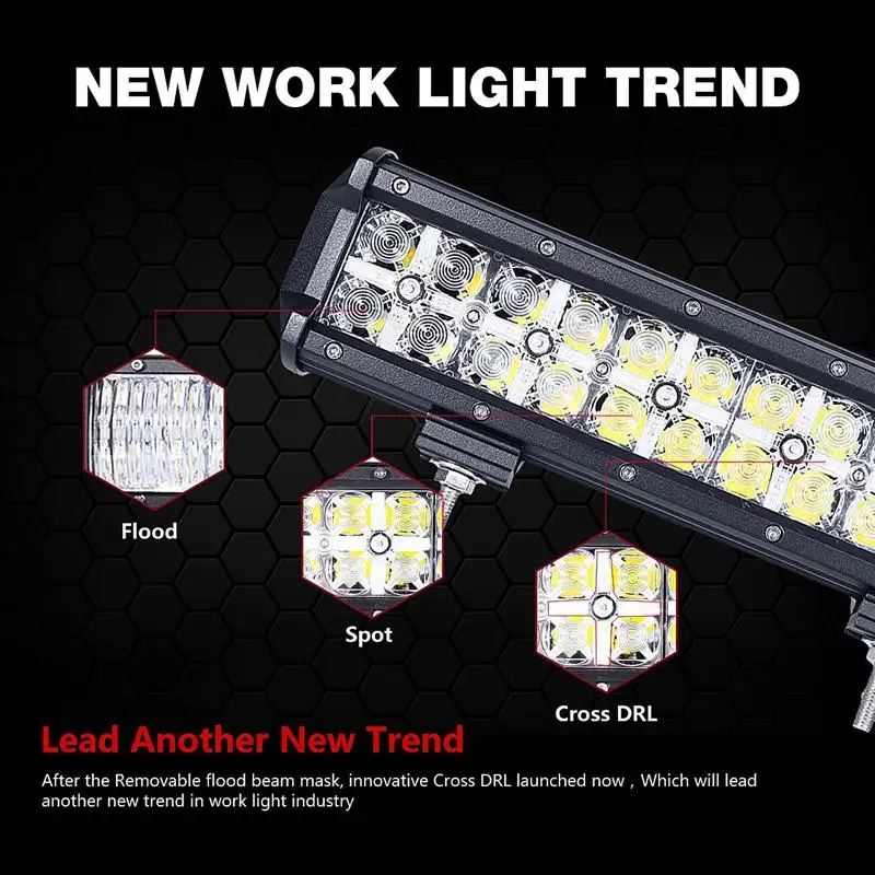 Улучшенная линза Oslamp 7D прямая Светодиодная панель 17 28 34 40 45 дюймов + ДХО для