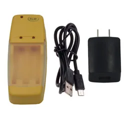 2 слота Смарт USB зарядное устройство для перезаряжаемых щелочных аккумуляторов AA AAA AAAA 1,5 В батарея Мини модное желтое зарядное устройство светодиодный дисплей - Цвет: USB Cable US charger