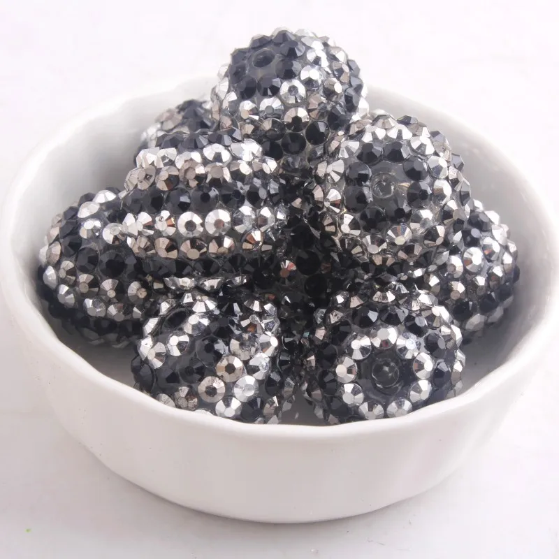 OYKZA темно-серый серебристый черный Полоски Цвет смоляные Стразы шар бусы для