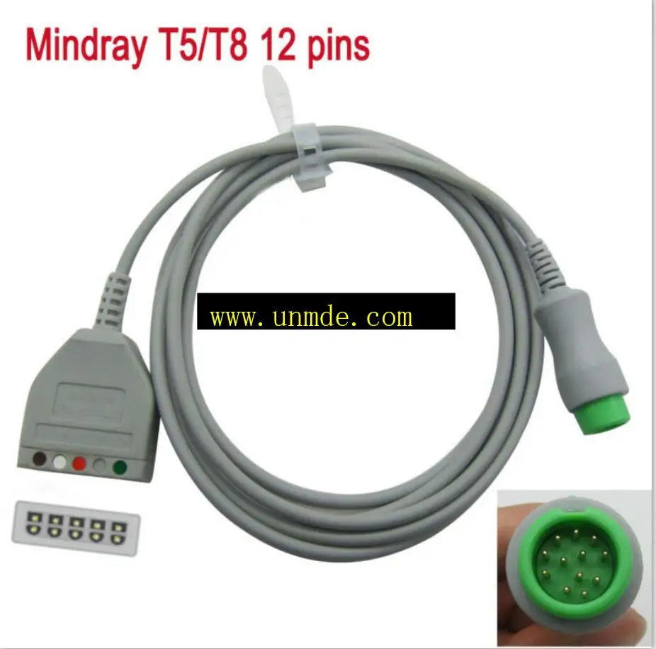 Для нового магистрального кабеля Mindray T5 T6 T8 12 контактов ecg 3-lead 5 lead с 1K ohm Резистор