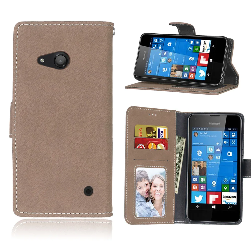Матовые ретро кожаный чехол для Microsoft Lumia 550 телефона Капа сумка флип Nokia Чехол