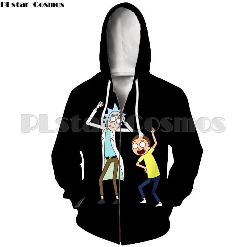 PLstar Cosmos унисекс 3d толстовки на молнии Rick and Morty толстовка с капюшоном на молнии для мужчин/женщин спортивный костюм куртка дропшиппинг