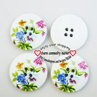 20pcs 30mm butterfly painting wooden buttons coat boots sewing clothes accessories mcb 233