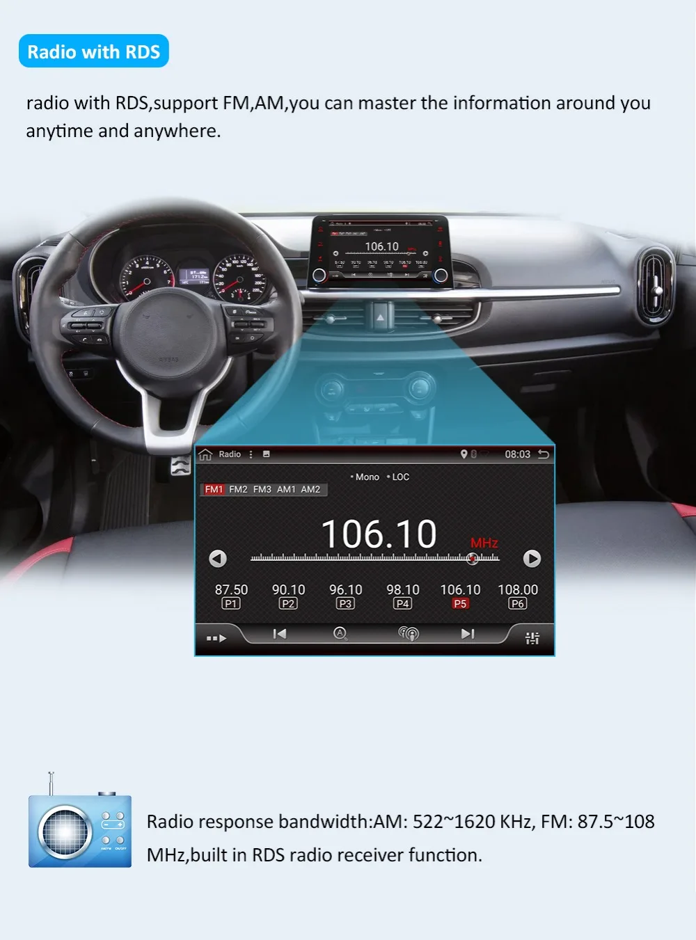 Bosion " Android 9,0 сенсорный экран специальный 1 din автомобильный DVD для Kia Picanto(JA)& Kia Morning(JA) Восьмиядерный