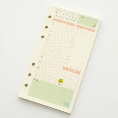 Filofax бумажные заправки, A5 A6 кольцевые отверстия Цветные Печатные бумаги, еженедельно делать бумаги - Цвет: daily plan