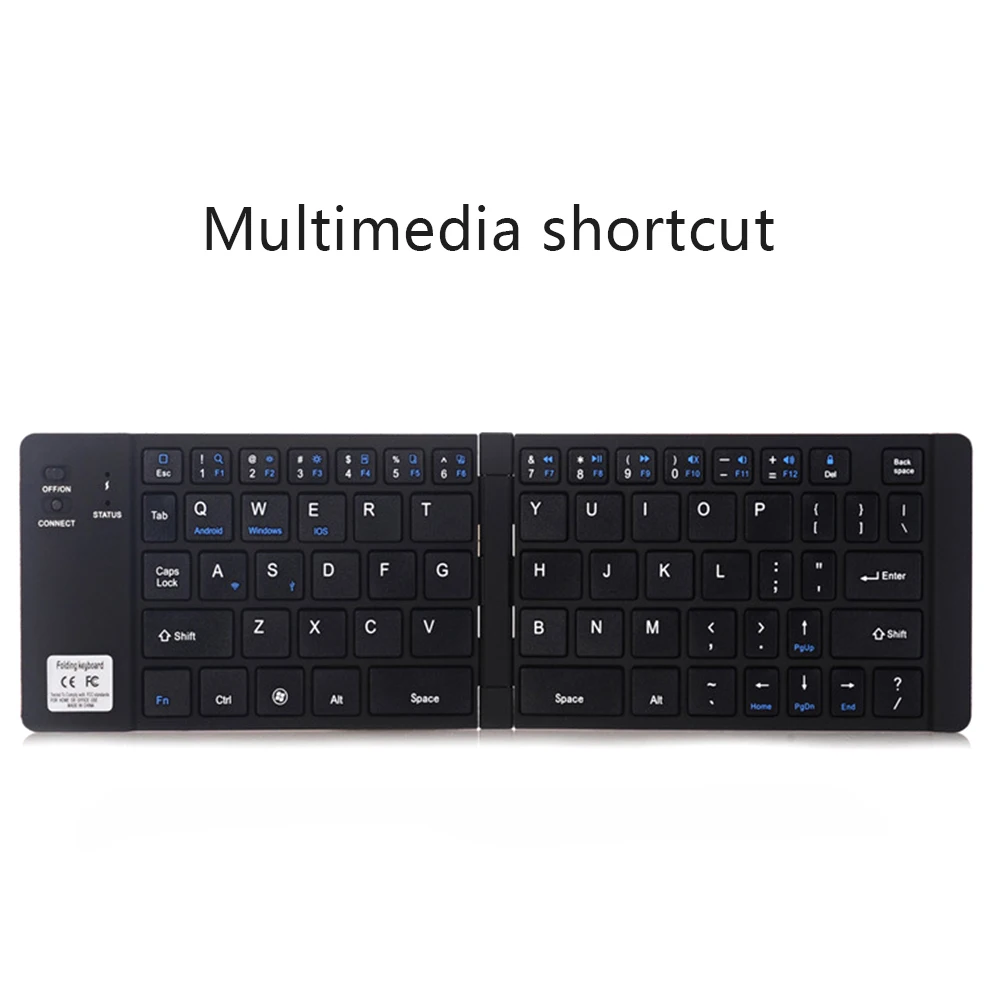 Черная Портативная Складная bluetooth-клавиатура совместимая с iPhone X 8 7 6s Plus iPad WIF66 |