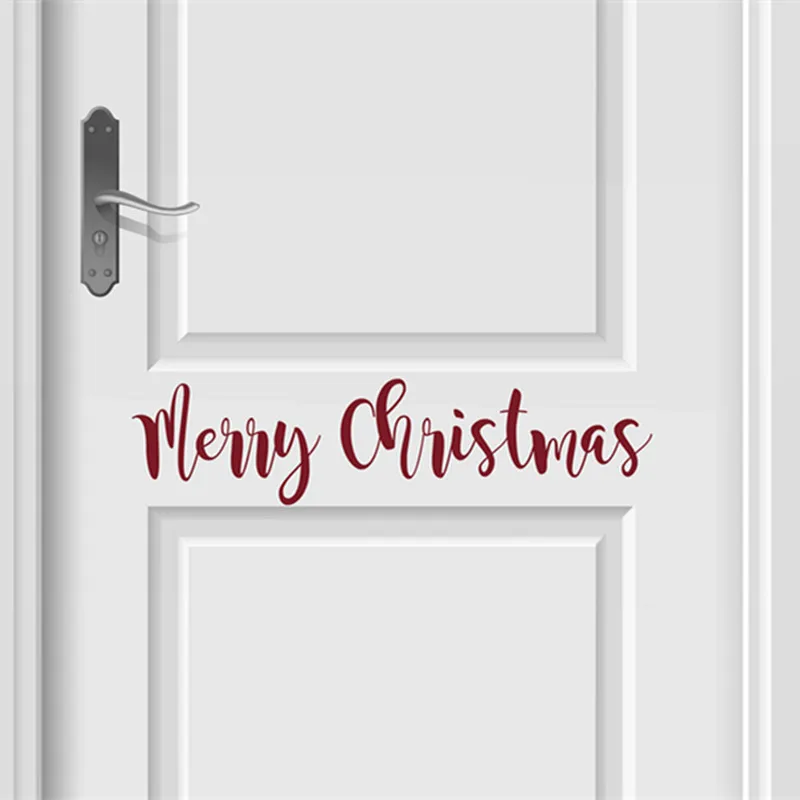 Рождественские виниловые наклейки на дверь для праздника зимние входной двери