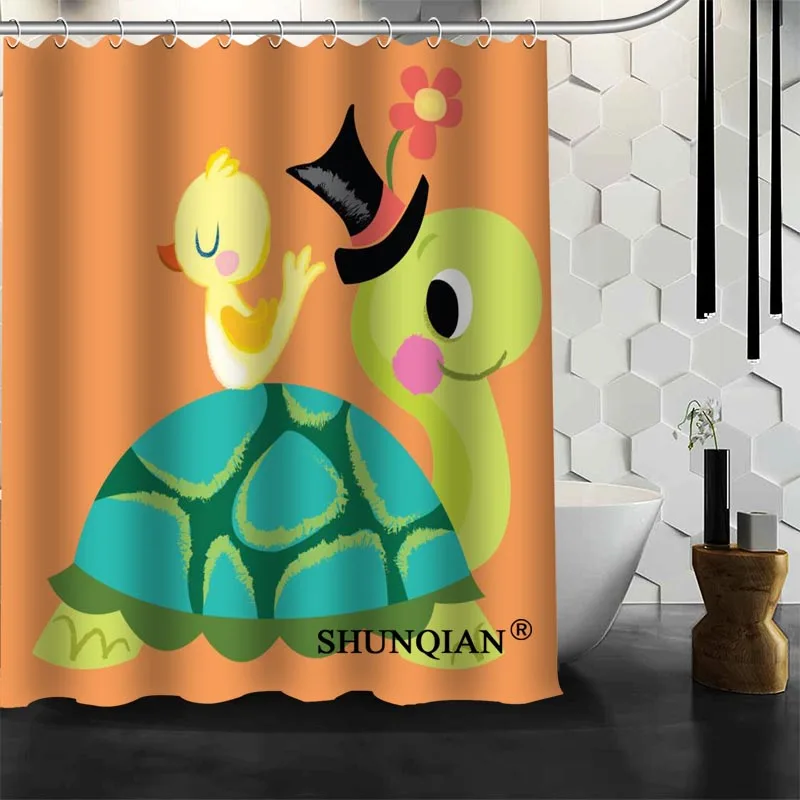 New Custom Tortoise Shower Curtains Polyester Bathroom Waterproof Bath Curtain Size 150X180cm165X200cm180X200cm | Дом и сад