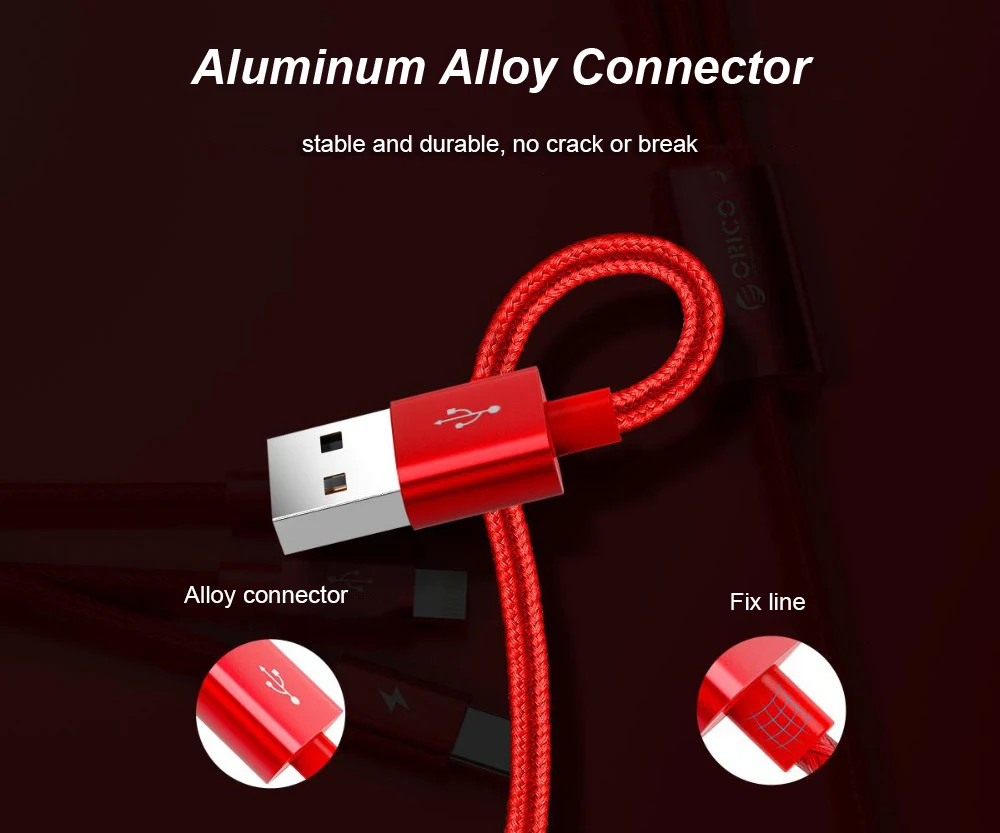 Orico нейлоновый 3 в 1 usb кабель для быстрой зарядки и синхронизации данных Samsung Xiaomi