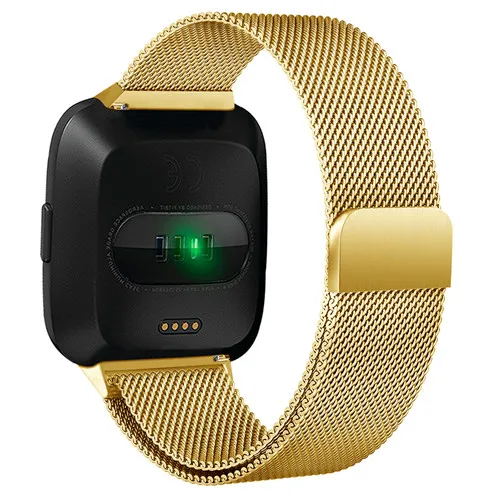 Миланская петля ремешок для Fitbit Versa/Versa 2/versa Lite ремешок из нержавеющей стали браслет ремешок Смарт часы аксессуары - Цвет ремешка: gold