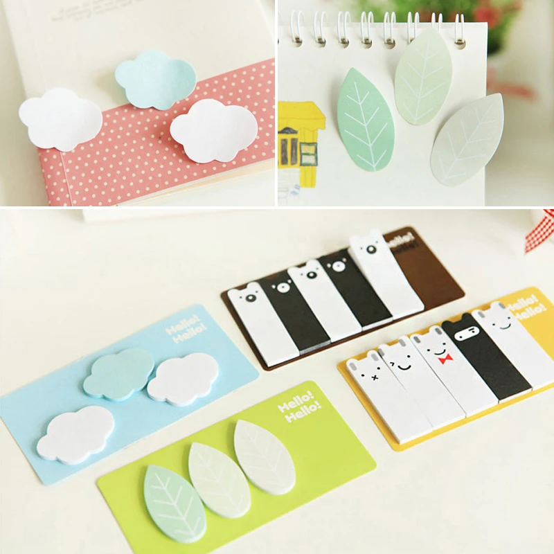 Kawaii милые облака Leaf животных Лес бумаги Стикеры | Игрушки и хобби