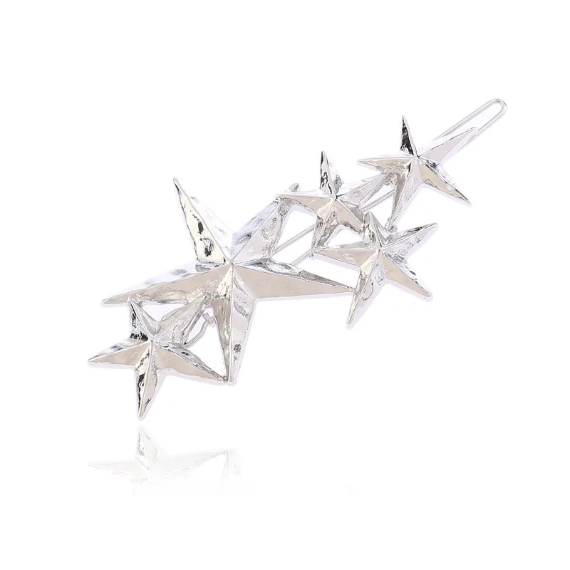 1pcs Silver02 Металлическая Морская звезда имитация жемчуга заколки для волос геометрический минимализм BB заколки Мода Любовь шпильки в форме бабочки для женщин девушек - Цвет: 1pcs Silver02