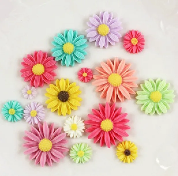 

50 шт., декоративные кабошоны в виде цветка из каучука