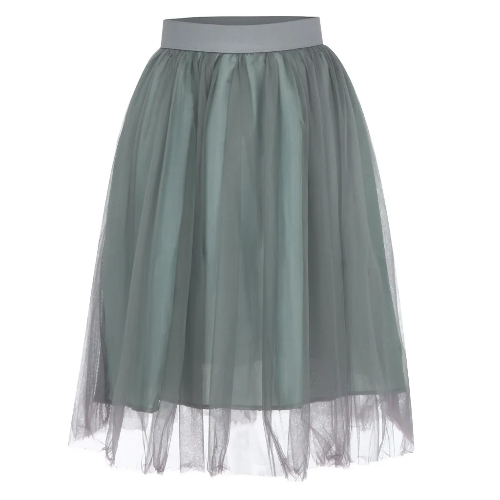 Женская юбка юбки женские s jupe femme shein faldas mujer Модные женские повседневные однотонные вечерние сетчатые юбки с эластичным поясом Z4