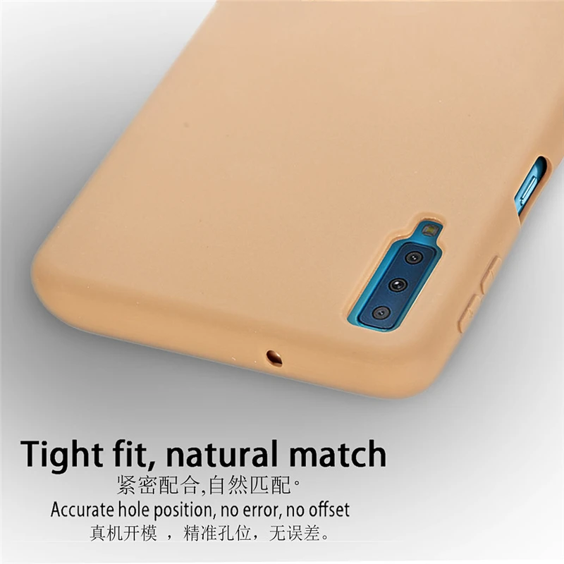 Чехол для Samsung Galaxy A7 2018 мягкий жидкий силиконовый чехол из ТПУ и микрофибры CaseA750