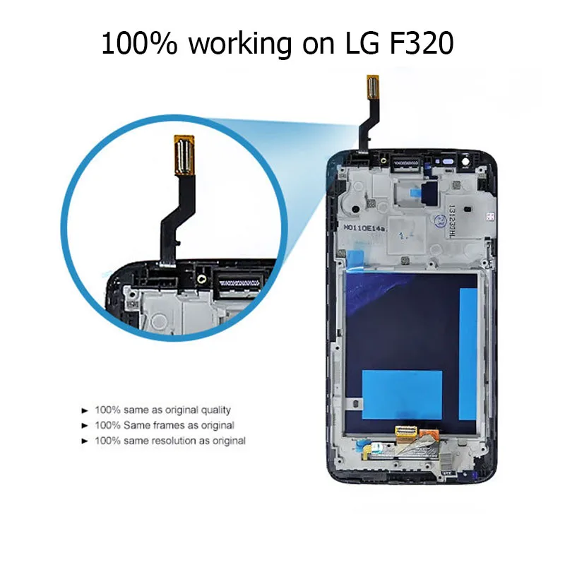 Для LG G2 D800 D801 F320 D805 D802 D803 LS980 VS980 ЖК Экран Дисплей с Сенсорный экран планшета + рамка